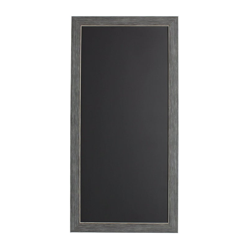 DesignOvation Wyeth Framed Magnetic Chalkboard, 13" x 26", Gray - Image 1